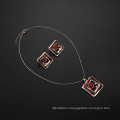 Unqiue Design Red Gemstone Zircon Jewelry Set